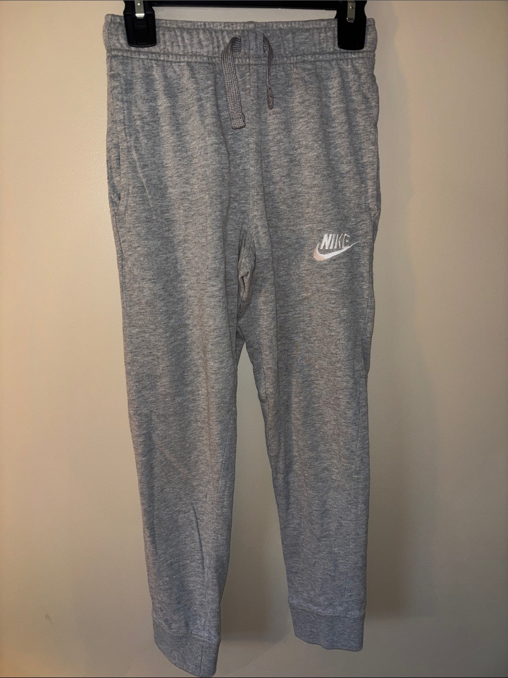 Nike Kids Light Gray Joggers with Drawstring